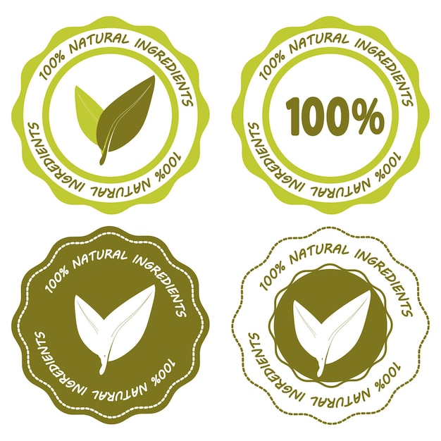 Vector natural product. vegan. organic food, farm fresh and natural product stickers and stamp collection for food market, organic products promotion. icon for product with natural ingredients. vector