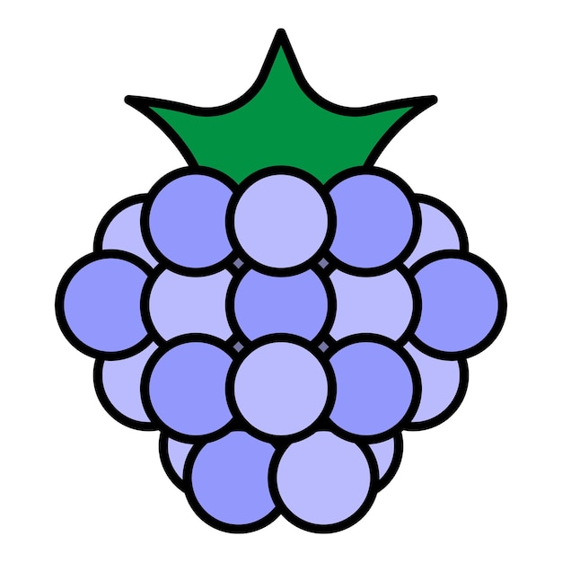 Natural raspberry icon Outline natural raspberry vector icon color flat isolated