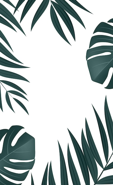 Natural Realistic Palm Leaf Tropical Background. 