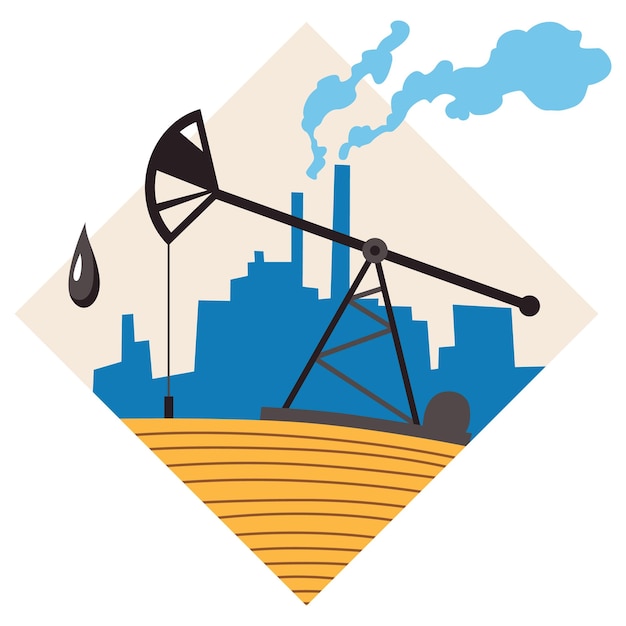 Vettore progettazione delle risorse naturali illustrazione vettoriale del tesoro nazionale del petrolio illustrazione dell'industria petrolifera