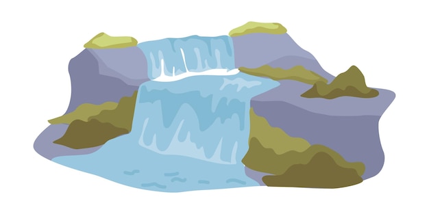 自然资源向量瀑布液态水风景