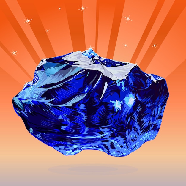 natural rough sapphire gemstone vector illustration of stunning uncut gemstone sapphire