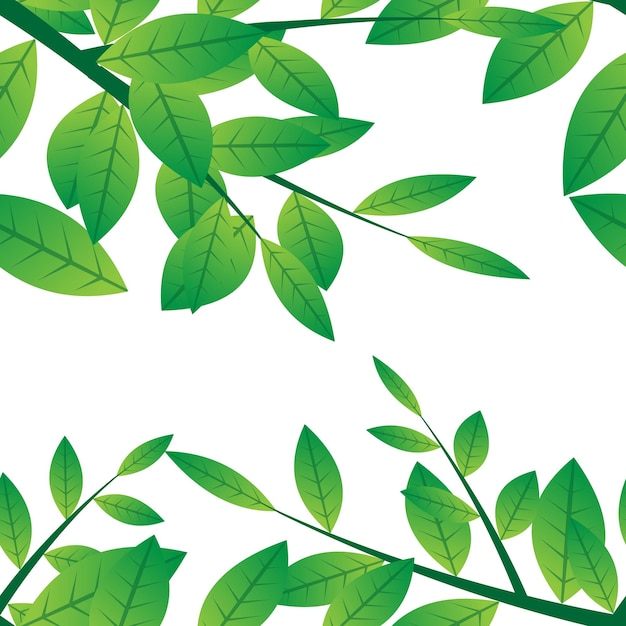 벽지 배경 배너 및 그래픽 디자인 고유하고 간단한 배경 템플릿에 대한 자연 원활한 패턴 녹색 잎 벡터 디자인