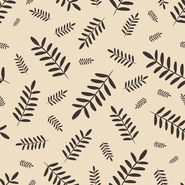 Natural seamless pattern with autumn fallen leaves of forest trees