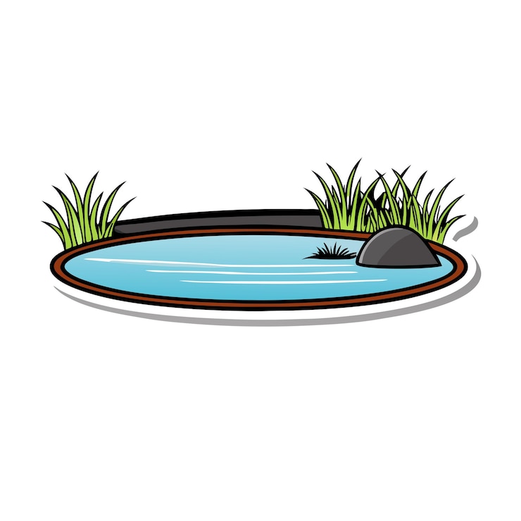 Vector a natural small pond sticker design 8