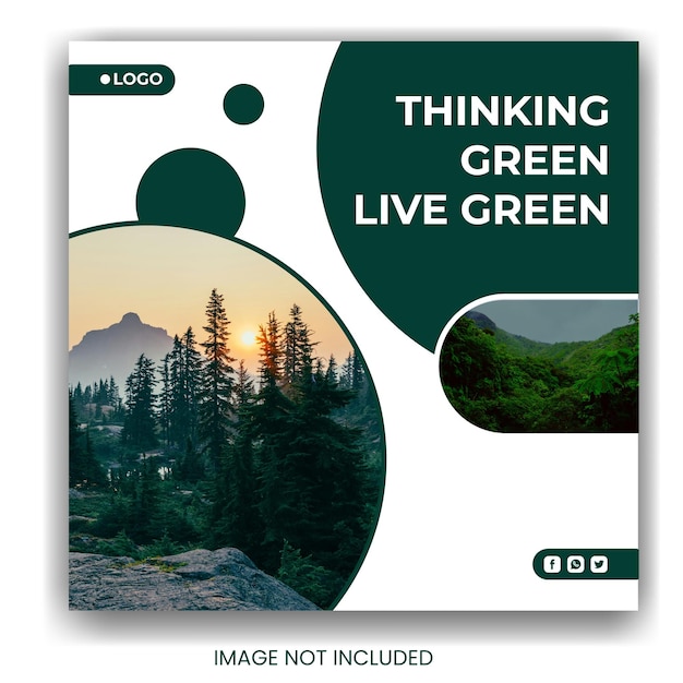 Natural social media post feel the nature template green