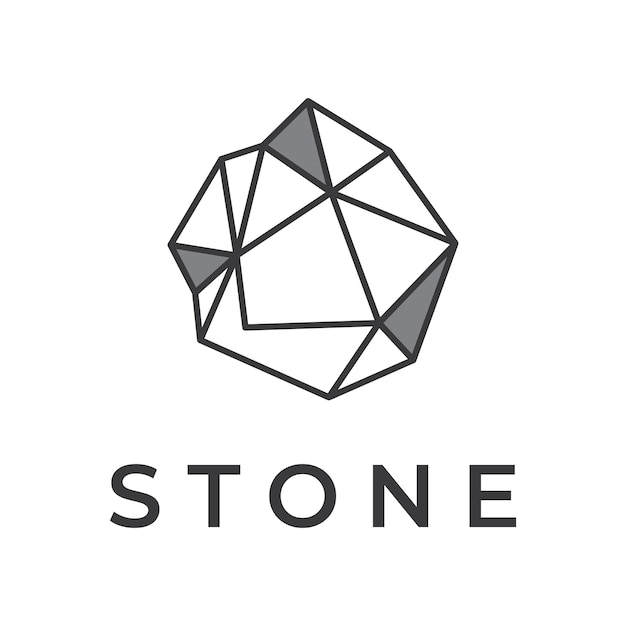 Natural stone silhouette abstract logo creative template design with outline Logo for business company symbol