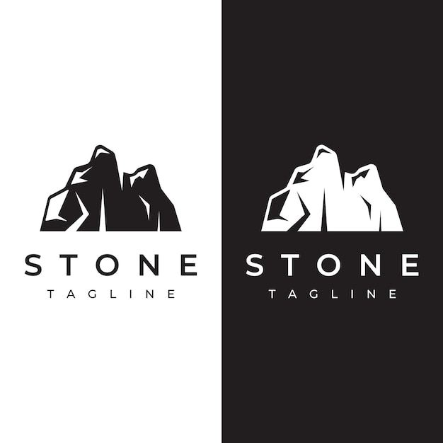 Natural stone silhouette abstract logo creative template design with outline logo for business company symbol