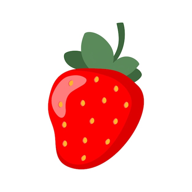 Natural strawberry Fresh farm organic berry Juicy sweet strawberries Vector illustration