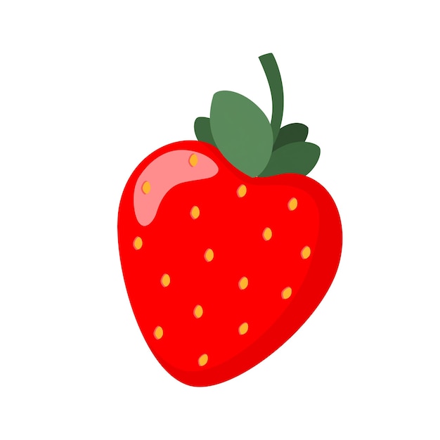 Natural strawberry Fresh farm organic berry Juicy sweet strawberries Vector illustration