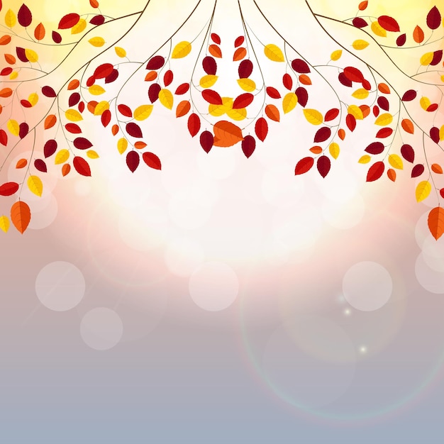 Natural Sunny Autumn Leaves Background Vector Illustration