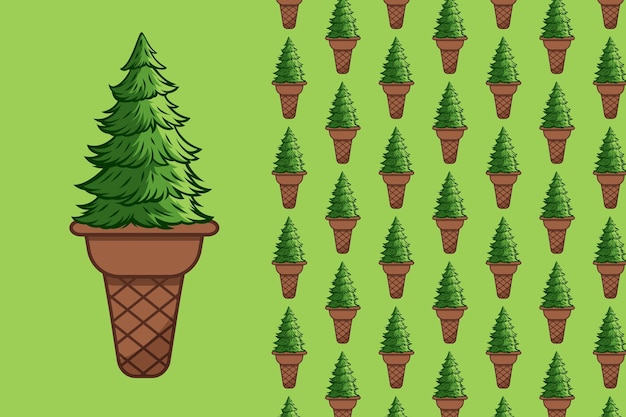 Illustrazione del gelato dell'albero naturale