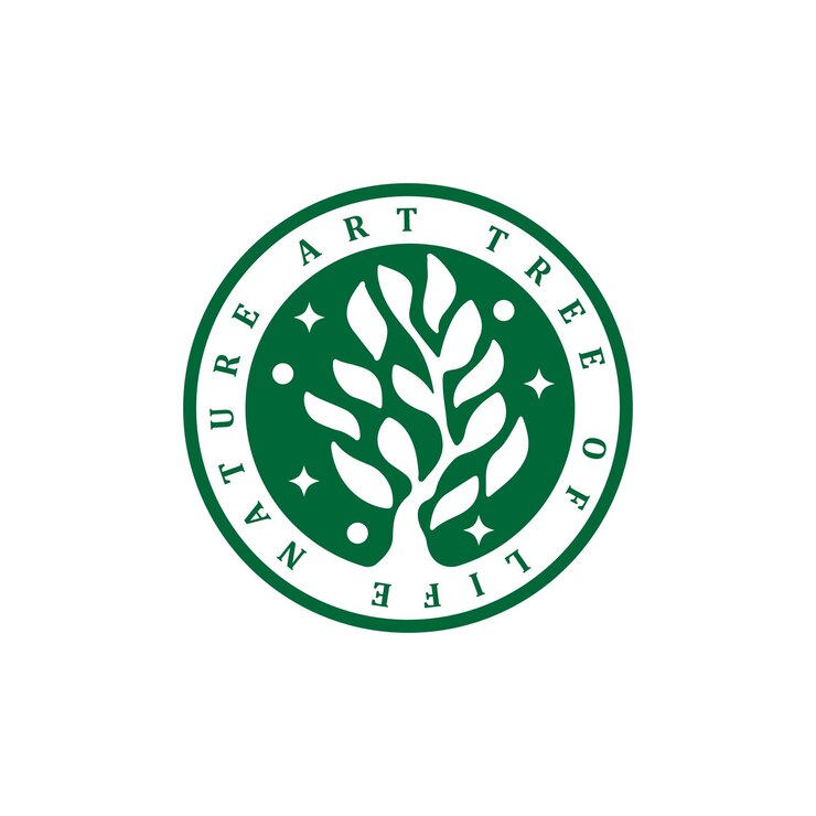 Vector natural tree of life logotype design badge