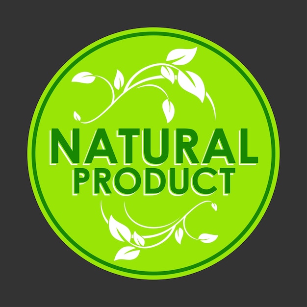 Natural Vegan Organic Eco Product vector icon Ecology Bio flat vector sign Green leaf Vector