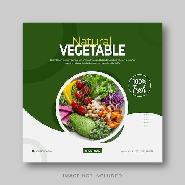 Natural vegetable social media post template