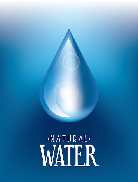 Acqua naturale sopra illustrazione vettoriale sfondo blu