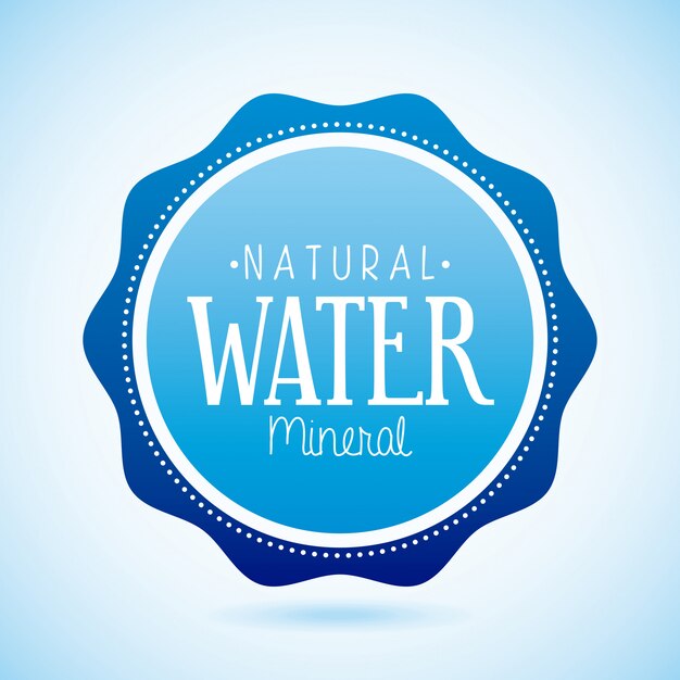 Vector natural water over blue background vector illustration