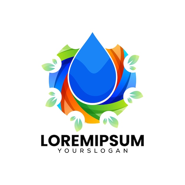 Natural water development logo icon design