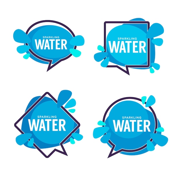 Vector natural water speech bubble frame with aqua drops