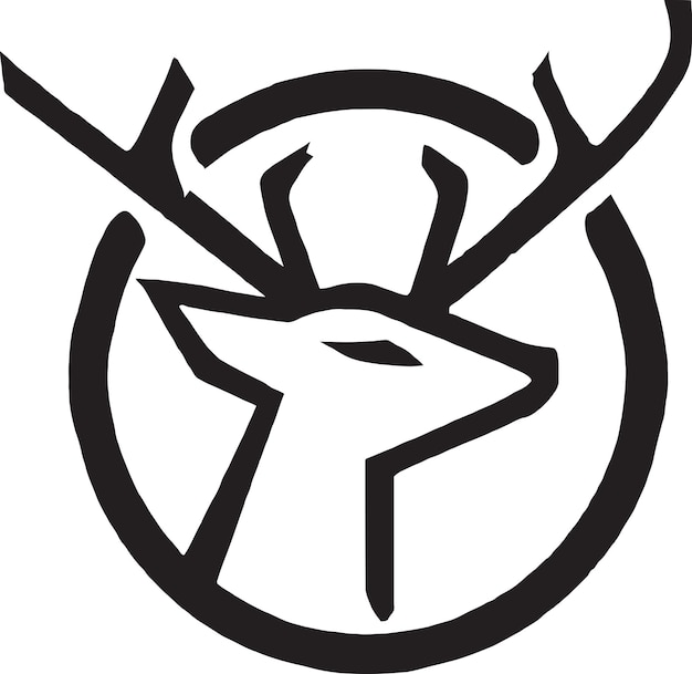 Vector naturalistic deer icon design vector graphic