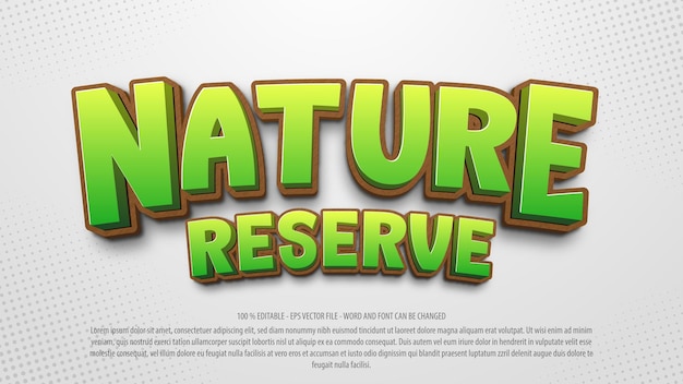 Nature 3d cartoon style editable text effect