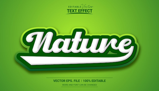 Природа 3d редактируемый eps векторный текстовый эффект