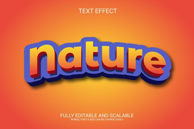 Natura 3d effetto testo vettoriale eps completamente modificabile