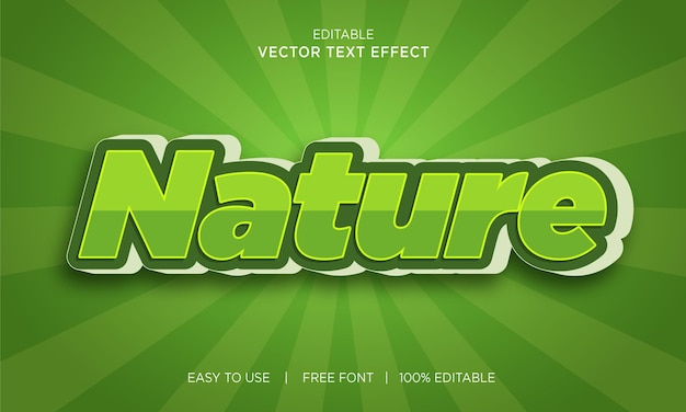 Nature 3d text effect vector