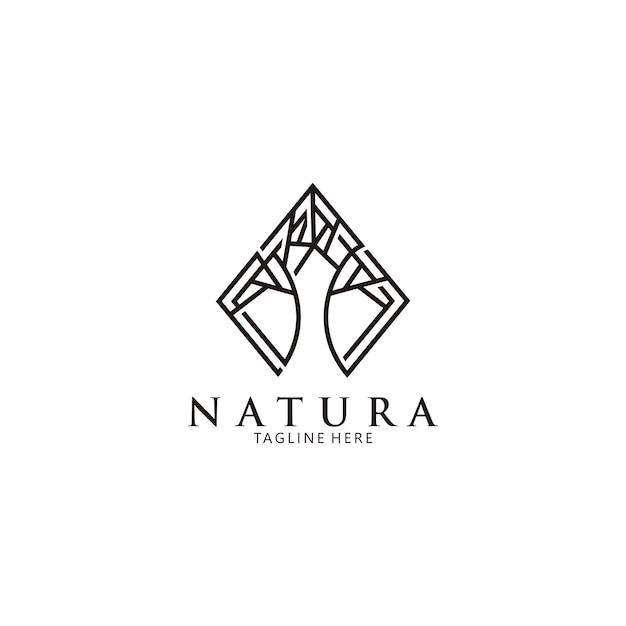 Natura astratta albero logo icona vettore isolato