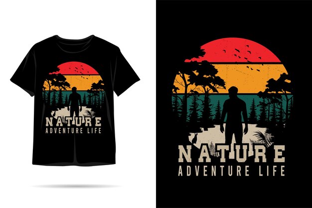 Nature adventure life silhouette tshirt design