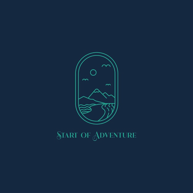 Vettore design del logo di avventura nella natura