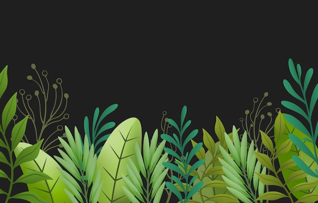 Nature background banner green border beautiful art forest Vector