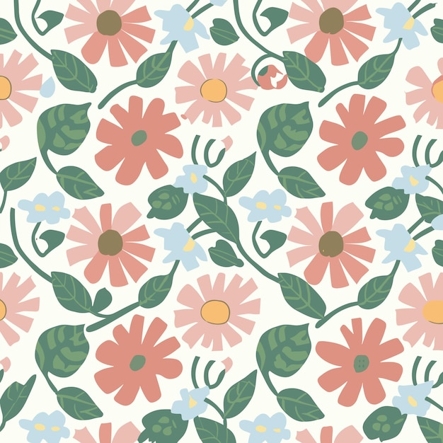 nature background of colorful flowers pattern vector template