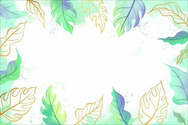 Nature background with golden foil