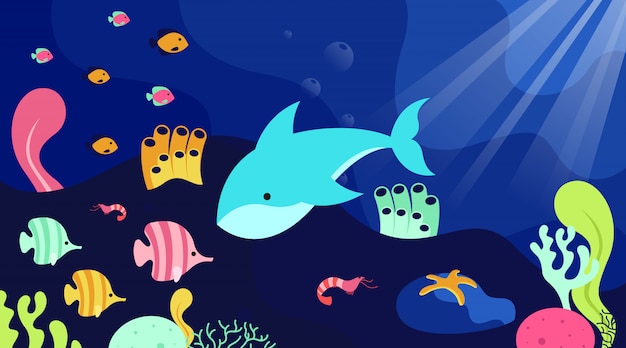 Nature background of world ocean day illustration