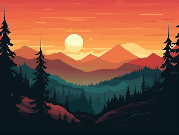 Premium Vector | Nature beauty landscape fantasy cartoon background ...