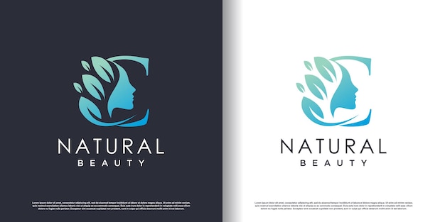 文字zのコンセプトを持つ自然の美しさのロゴのテンプレート premiumベクター