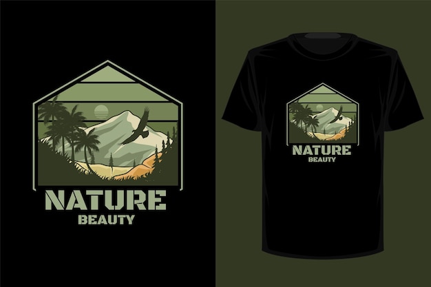 Nature beauty retro vintage t shirt design