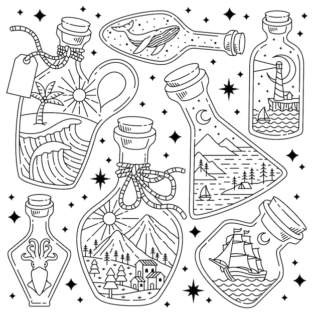 Vector nature in a bottle illustration vector