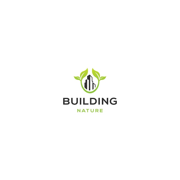 Nature of building logo icon design template