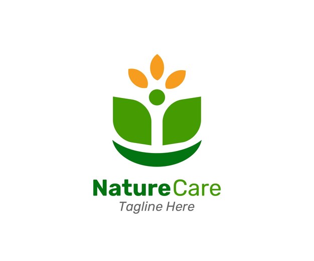 Nature care logo design template. Modern and simple for logo company