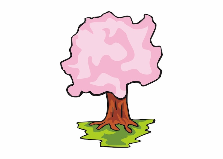 Vector nature cherry blossom tree vector