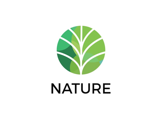 Nature Circle Minimalist Logo Vector Illustration