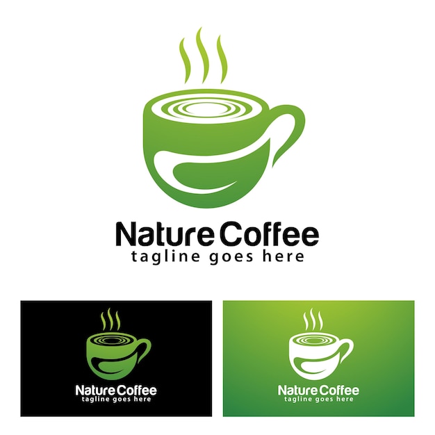 자연 커피 로고 디자인 서식 파일