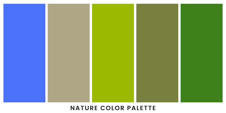 Vector nature color palette template for graphic design isolated background vector