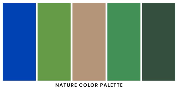 Vector nature color palette template for graphic design isolated background vector