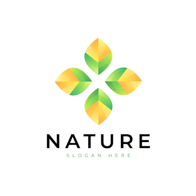 Nature colorful abstract logo design template