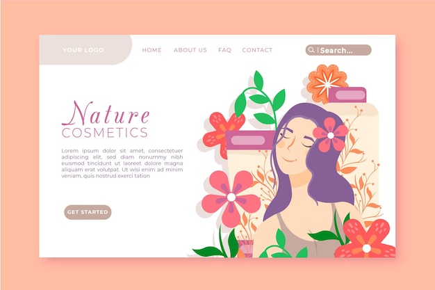 Nature cosmetics landing page template