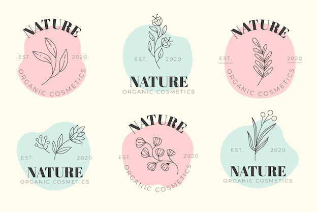 Nature cosmetics logo collection