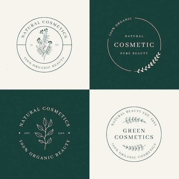 Vector nature cosmetics logo collection